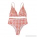 JIANLANPTT Women High Waisted Bikini Set Padded 2Pcs Plaid Swimsuit Swimwear Orange Plaid B07MDCKT4J